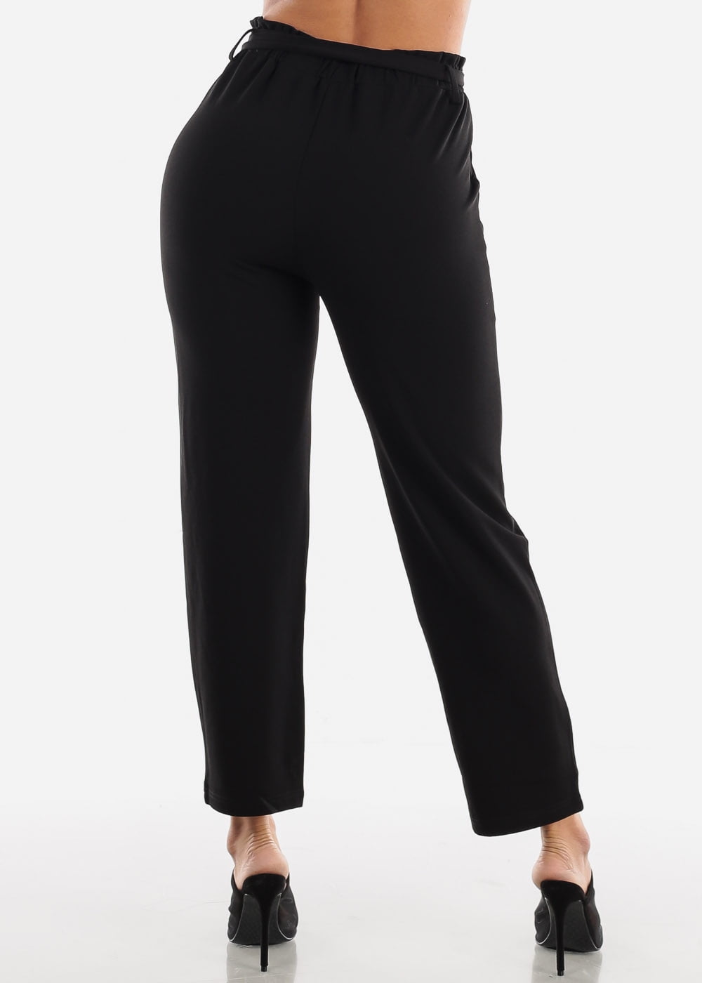 womens black high waisted dress pants