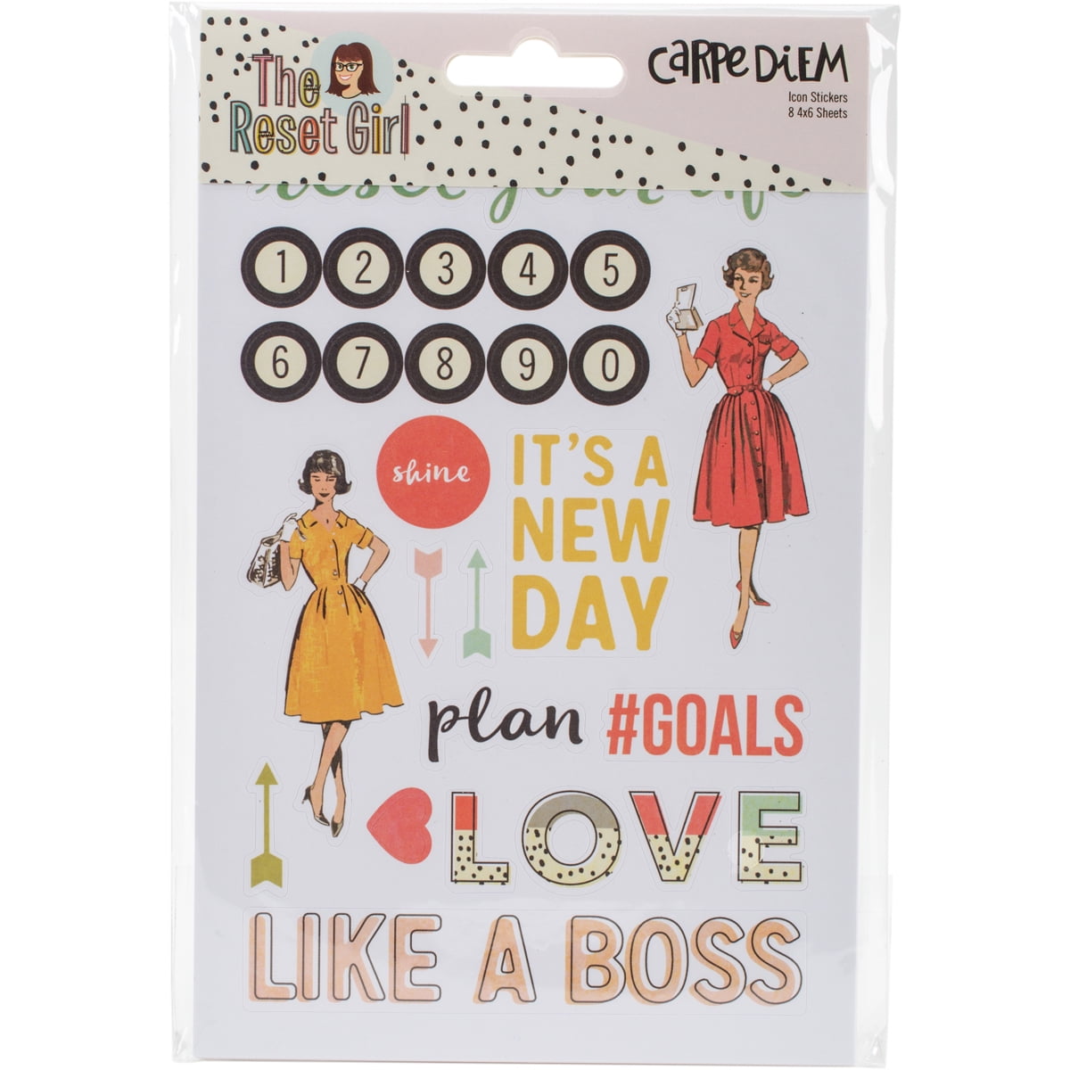 Reset Girl Stickers 4"X6" 8/Pkg-Icons, 4 Designs/2Ea | Walmart Canada
