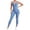 Blue, variant on Women Ruched Cutout Open Back One Piece Sports Bodysuit, High Stretch Slim Fit Yoga Jumpsuit for Workout Running Training
