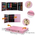 thumbnail image 5 of KINSPORY 128 Pack Painting Colouring Art Set, Art Supplies with Drawing Easel, Wooden Case Gift for Artist Beginners Kids Girls Boys (Pink), 5 of 7