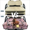 thumbnail image 6 of COEQINE Golf Cart Seat Cover Blanket with Fold-Away Design, Universal Golf Accessories with 4 Pockets, Fit for EZGO Yamaha Club Cars and More, Horse Pink Camo Hunting Forest, 6 of 8