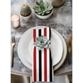 thumbnail image 2 of Red Black Stripe Cloth Napkins Set of 8 Reusable Dinner Napkins, Geometric White Vertical Striped Cocktail Napkin Washable Table Napkins for Wedding/Holiday Party/Baby Shower 20"x20", 2 of 7
