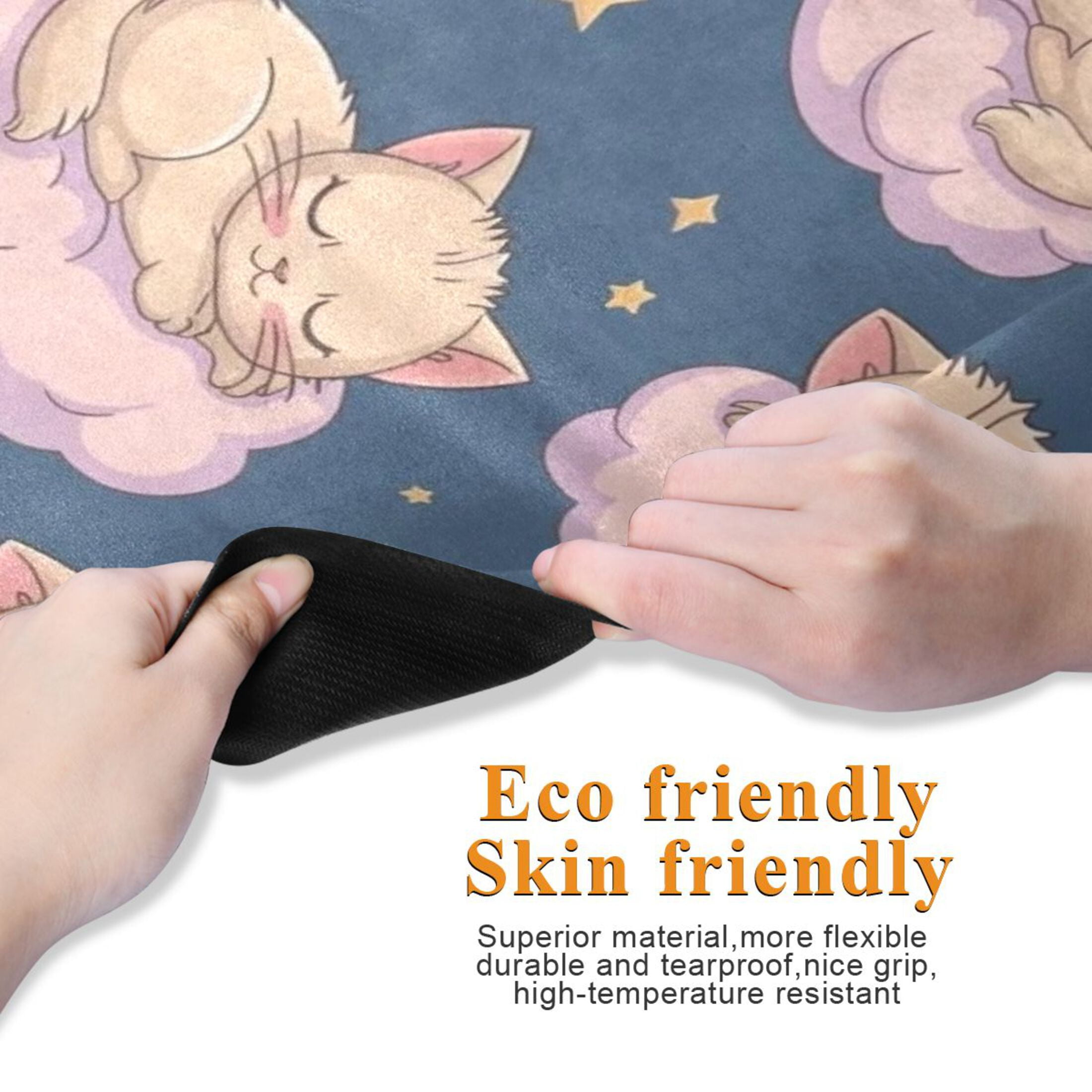 BZSMCE Yoga Mat Women Fitness Mat Cloud Cat Nap Pattern