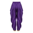 thumbnail image 3 of inlzdz Kids Boys Dance Dhoti Pants Bottom Carnival Party Fancy Dress Loose Fit Yoga Hippie Trousers Purple 6, 3 of 4