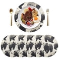 thumbnail image 4 of Round Grid Placemat ,One Sizex6, Round Placemat, PVC Plate Mat，15.4 Inch Non-Slip and Heat Resistant, Table Placemat, Dining Room Placemat Black Bear Seamless, 4 of 7