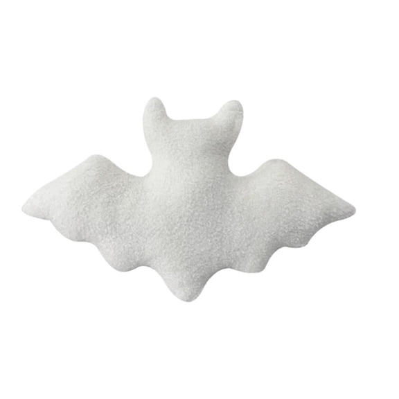 Halloween Bat Shaped Cushion, Soft Teddy Fleece Plush Pillow, Gothic Decorative Accent Pillow for Bedroom Sofa Chair Dorm Holiday Home Decor