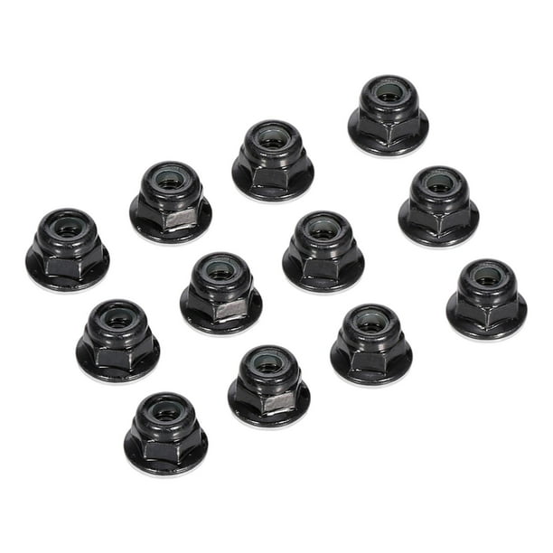Repuestos de tuercas de seguridad para ruedas M4 (paquete de 12) para coches RC HSP HPI a escala 1:10 Negro