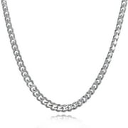 Hermah 3mm Mens Womens Silver Tone Curb Cuban Necklace Stainless Steel Chain 18-26inch