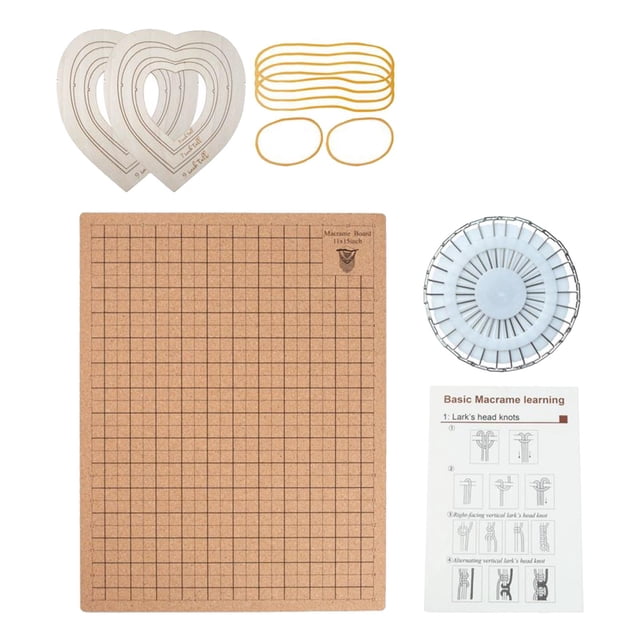 Macrame Board DIY Knotting String with Grids for Weaving Crocheting Knitting 28x38cm Heart