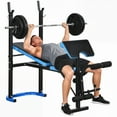 thumbnail image 1 of Soozier Adjustable Weight Bench with Barbell Rack and Leg Developer for Weight Lifting and Strength Training Multifunctional Workout Station for Home Gym Fitness, Black, 1 of 10