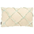 thumbnail image 2 of SAFAVIEH Ashlin Solid Checkered Accent Pillow, 12" x 20", Beige/Teal, 2 of 3
