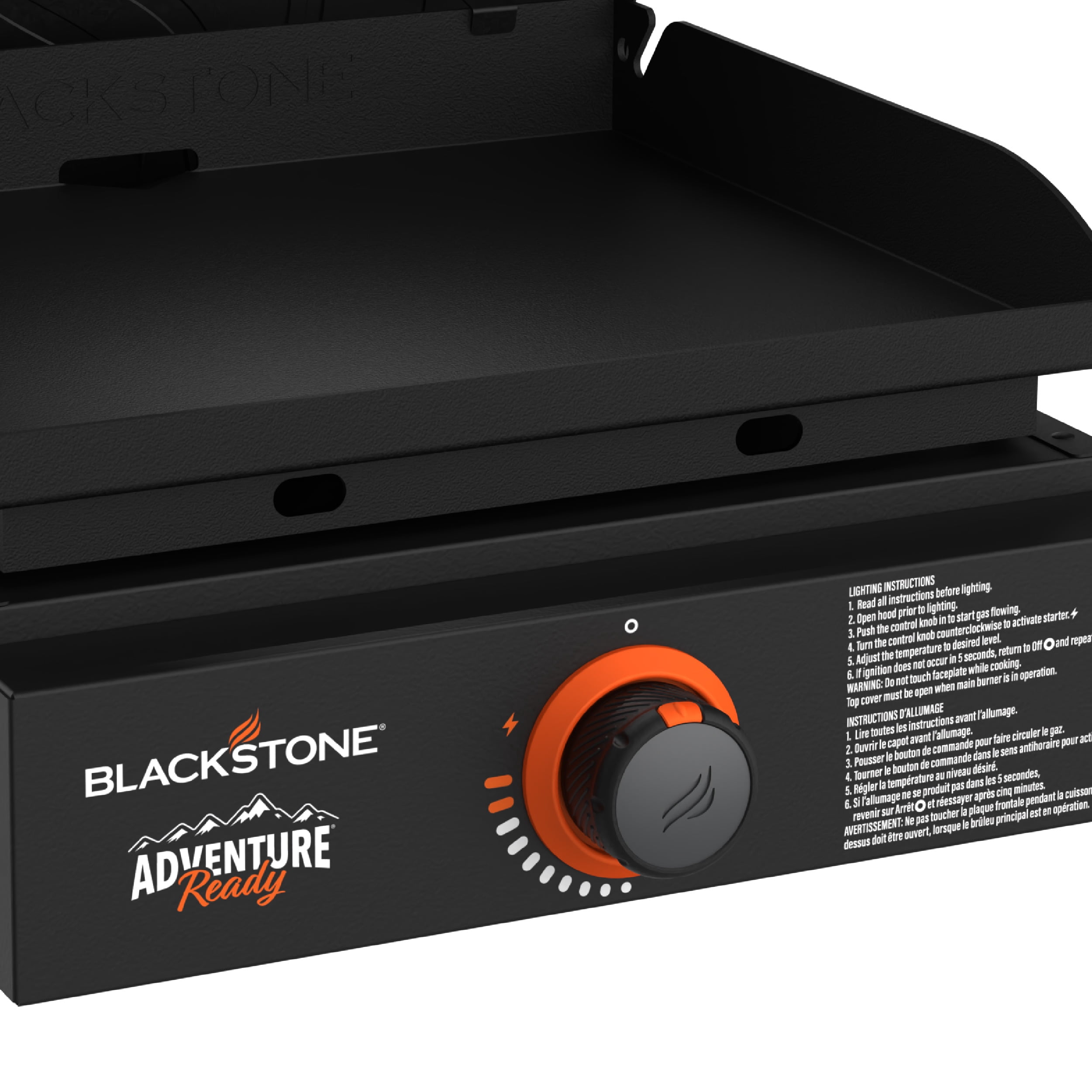 Blackstone Adventure Ready Outdoor Griddle, Single Burner 17" Propane Flat Top Grill, Black
