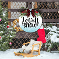 thumbnail image 7 of Kurmntregon Let It Snow Front Door Sign Christmas Let It Snow Porch Wall Hanging Wreath Xmas Holiday Vertical Standing Harvest Winter Snowy Decoration For Garden Home Yard Round 12", 7 of 7