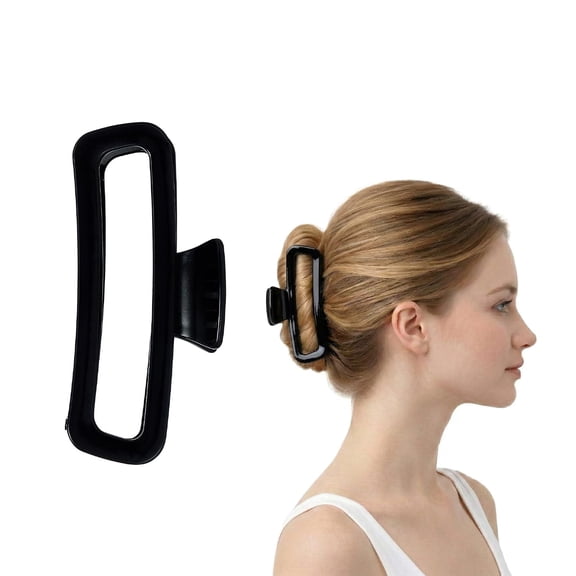 Softmallow Hair Claw Clip for Thick Hair- Open Cut Black
