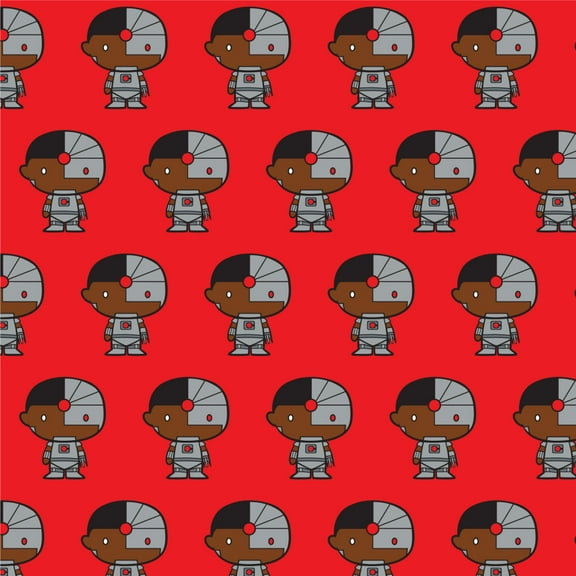 Justice League Cyborg Cute Chibi Character Premium Roll Gift Wrap Wrapping Paper