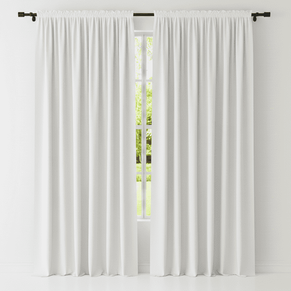 2 Pack 10 ft x 10 ft Polyester Curtain Panels for Weddings, Events & Home Decor, White