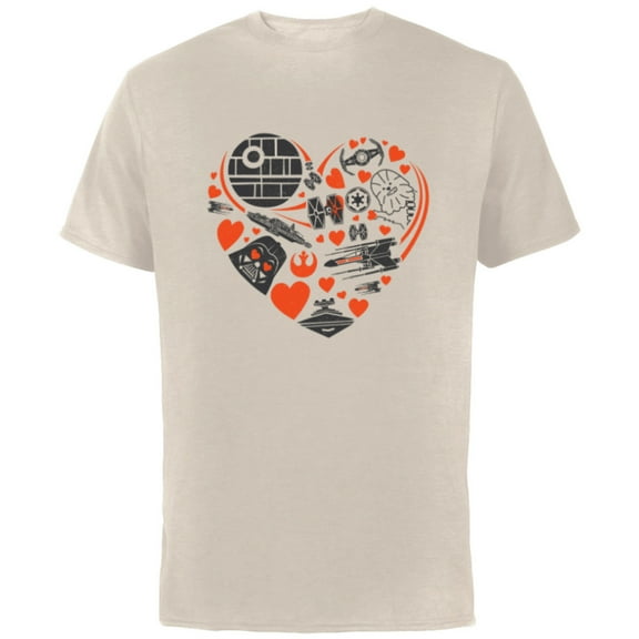 Star Wars Valentine's Day Heart Galaxy - Short Sleeve Cotton T-Shirt for Adults - Customized-Natural