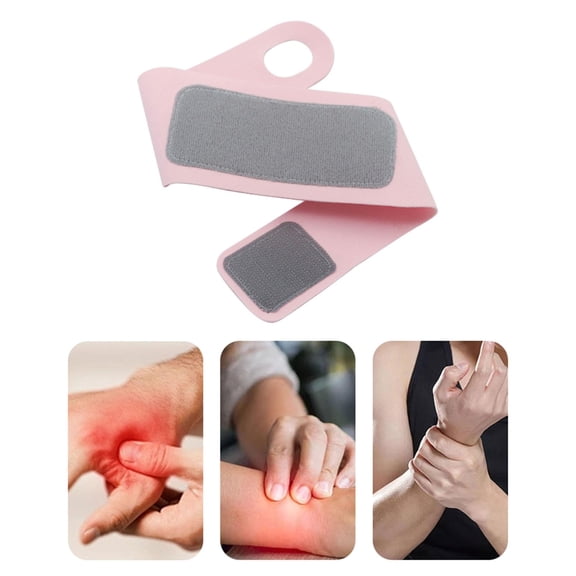 EHJRE Thin Wrist Brace Compression Wrist Strap Flexible with Thumb Loop Elastic Wristband Wrist Support Brace for Golf Tennis Pink