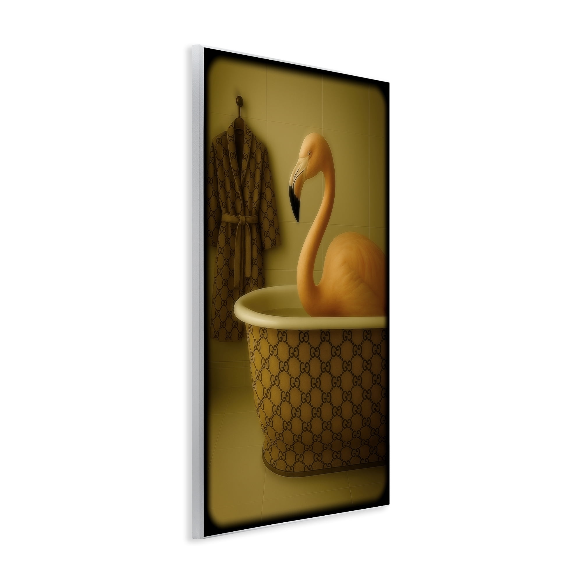 Stupell Industries Couture Flamingo in Luxury Tub Wall Plaque Art, design by Grotto Studios