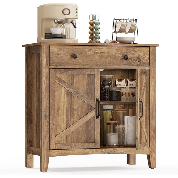 Buffet Cabinet, Coffee Bar Cabinet with a Drawer, Adjustable Shelf, Sideboard Storage with Cable Hole