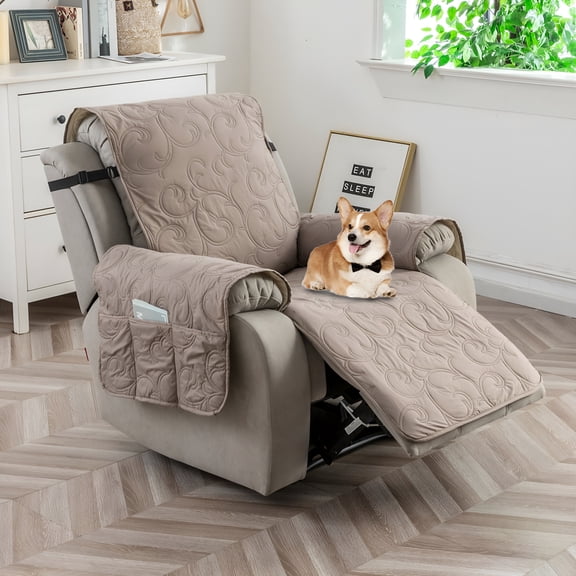 XIBUFE 100% Waterproof Recliner Cover -Oversized Recliner Cover Recliner Cover with Non-Slip Granule,Recliner Chair Covers with Elastic Band,Recliner Chair Covers for Reclining Chair