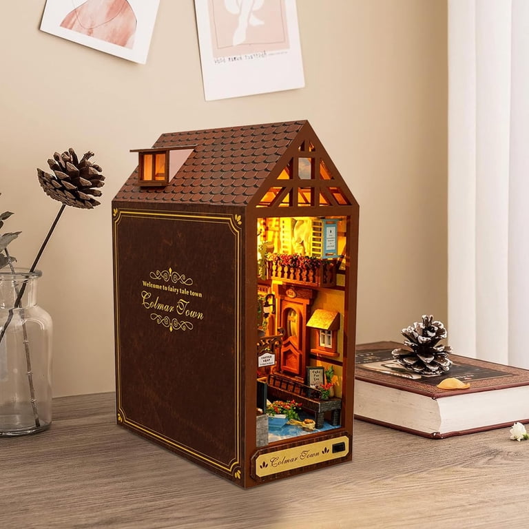 Kit Book Nook DIY – Casa De Muñecas En Miniatura De Madera, 15.9x9.2x22.5 Cm, Decoración Para Estanterías, Regalo Creativo +14 Años