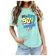 thumbnail image 1 of Camiseta informal elegante vintage de los 90 para mujer: camiseta de manga corta con estampado festivo, 1 of 5
