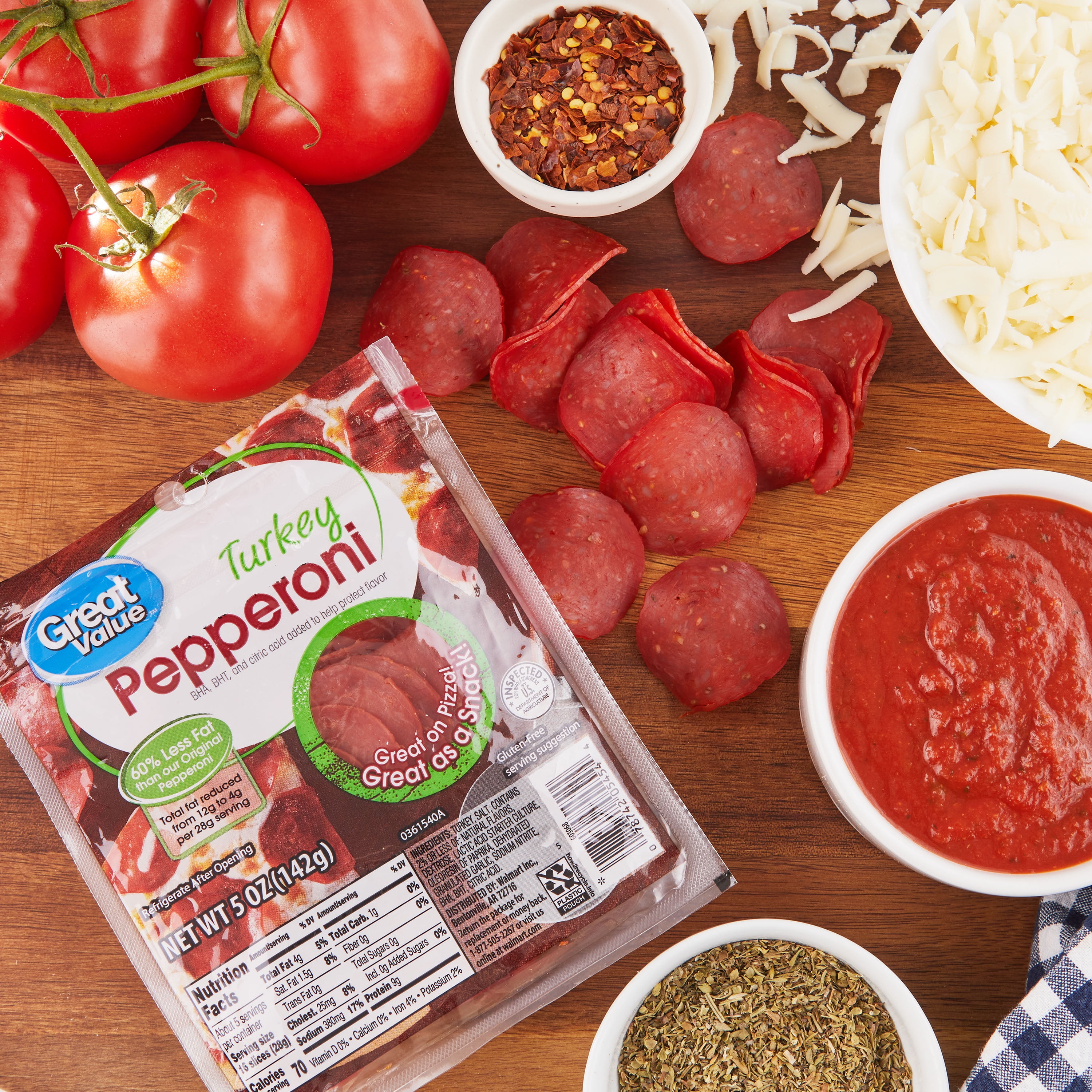 Great Value Turkey Pepperoni Slices, 5 oz