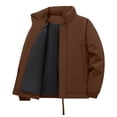 thumbnail image 4 of Men Puffer Jackets Thickened Warm Stand Collar Bubble Coat Long Sleeve Zip Up Parka Outdoor Windproof Down Outwear, 4 of 4