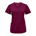 thumbnail image 4 of Green Town Scrubs for Women - 4 Pocket V-Neck Scrub Top, Stretch Fabric, Easy Care Uniforms, 4 of 7