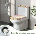 thumbnail image 4 of Renewold Bathroom Soft Toilet Lid Cover Set with Elastic Bottom Easter Decorations Flowers Toilet Tanks & Lids Dust Cover 2 PCS Stretchable Toilet Seat Covers, 4 of 6