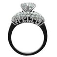 thumbnail image 3 of Women's Round Cut CZ Black Stainless Steel Wide Bnad Elegant Ring, 3 of 6