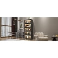 thumbnail image 4 of 76.75" Tall Iron Display Cabinet with Glass Doors, 5-Tier Steel Barister Bookcase with LED Lights for Collectibles, Modern Style Curio Cabinet for Home Living Room Office Study & Playroom - Black, 4 of 9