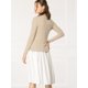thumbnail image 5 of Cardigan Dobladillo Rizado Allegra K Camello S, 5 of 6