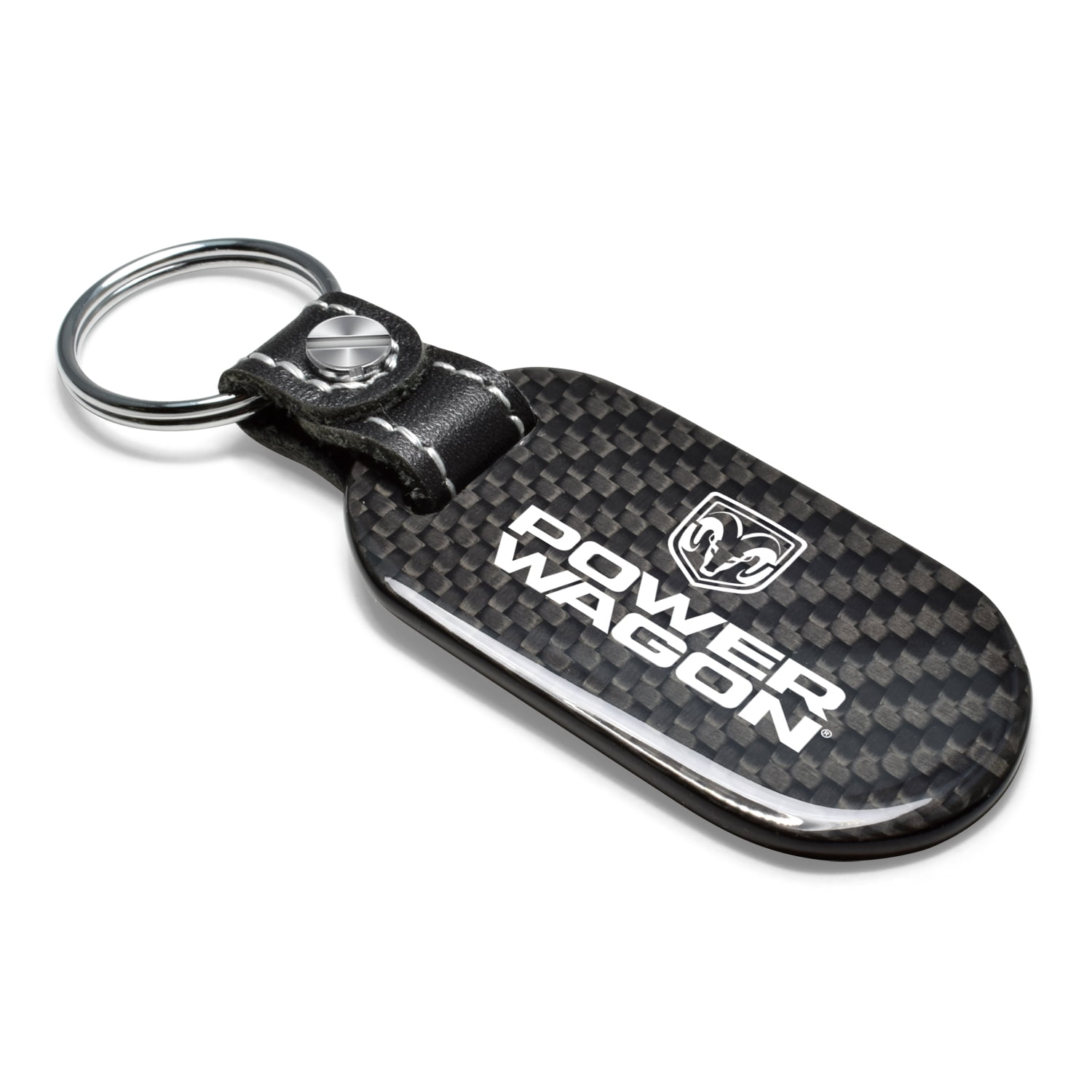 RAM Power Wagon 100% Real Carbon Fiber 3 mm Thick Tag Style Key Chain Keychain