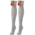 thumbnail image 4 of LSLJS Women's Extended Knee Length Solid Christmas Bow Plush Ball Warm Socks, 4 of 4