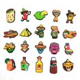 thumbnail image 3 of Colección de 20 piezas de comida mexicana, divertidas y fáciles de hacer, zapatos de caverna, hebillas de zapatos con flores, decoraciones de zapatos de jardín con forma de cocodrilo, 3 of 4