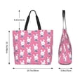 thumbnail image 5 of Kdxio Rabbit Holding Flowers Casual Tote Bags Women Big Capacity Shoulder Bag for Women Travel Shoulder Bags Handbags, 5 of 8
