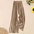 thumbnail image 2 of Women's Silk Satin Wide Leg Pants Dressy Flowy Pleated Trousers Business Casual Work Palazzo Pants Casual Summer 2026 Fashion Outfits(New,Camisole), 2 of 4