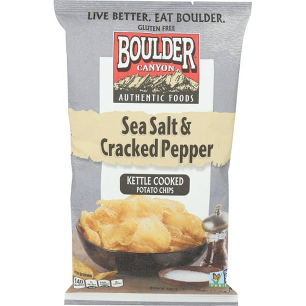 Sea Salt & Cracked Pepper Kettle Cooked Potato Chips, 6.5 oz, 1 Pack