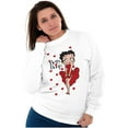 thumbnail image 3 of Retro Betty Boop Cartoon Hearts Women Crewneck Sweatshirt Brisco Brands S, 3 of 5