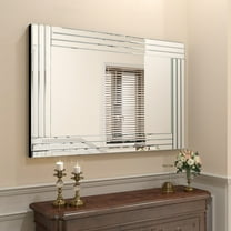 24 in. x 35 in. Rectangle Frameless Silver Bathroom Decorative Wall Mirror