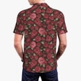 thumbnail image 5 of Vsdgher Rose Flowers Print Men's Short Sleeve Stretch Polo Shirt, Moisture-Wicking Performance Polo Shirt, 5 of 8