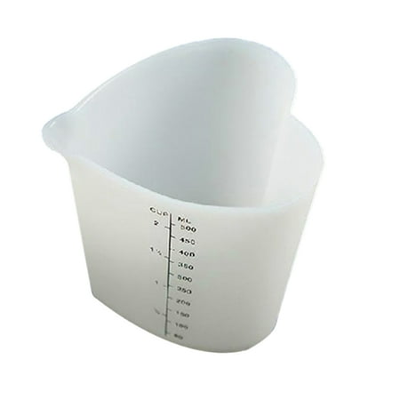 

didaw 500ml Love Heart Stir Pour Measuring Cup Silicone Heatproof Kitchen Baking DIY Tool