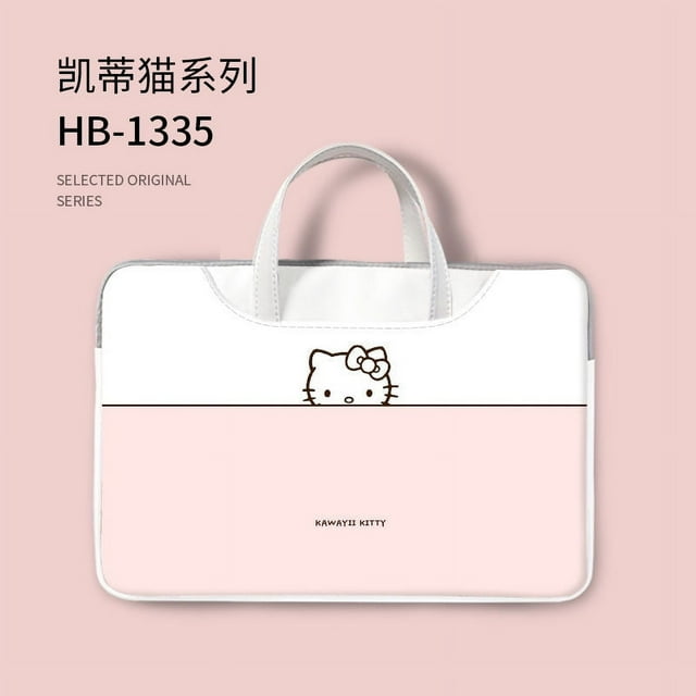 Cartoon Hello Kitty Laptop Bag Shoulder Messenger Notebook Pouch Briefcase Office Travel Business Computer Handbag YJ