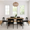 thumbnail image 2 of Plank+Beam 72" Classic Solid Wood Dining Table Set, Pecan Wirebrush, + 6 Chairs Black, 2 of 6
