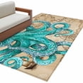 thumbnail image 2 of Area Rug 48×72in, Vintage Blue Big Octopus Boats Floor Carpet Living Room Rug, Summer Marine Life Non-Slip Welcome Mat Indoor Rugs for Bedroom Dining Room, 2 of 9