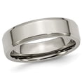 thumbnail image 1 of Ladies or Mens Chisel 6mm Comfort Fit Titanium Wedding Band Ring with Beveled Edge, 1 of 6