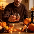 thumbnail image 6 of Patterned Clear Stemless Tumblers, Curved Ergonomic Drinking Glasses, Fall Themed Beverage Glassware for Cocktails, Iced Coffee and Daily Table Use, 6 of 6