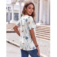 thumbnail image 6 of SWQZVT Womens Summer Tops Casual Short Sleeve V Neck Shirts Business Dressy Work Blouses, 6 of 6